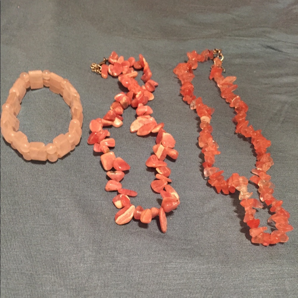3/$33! Two pink necklaces - 1 bracelet